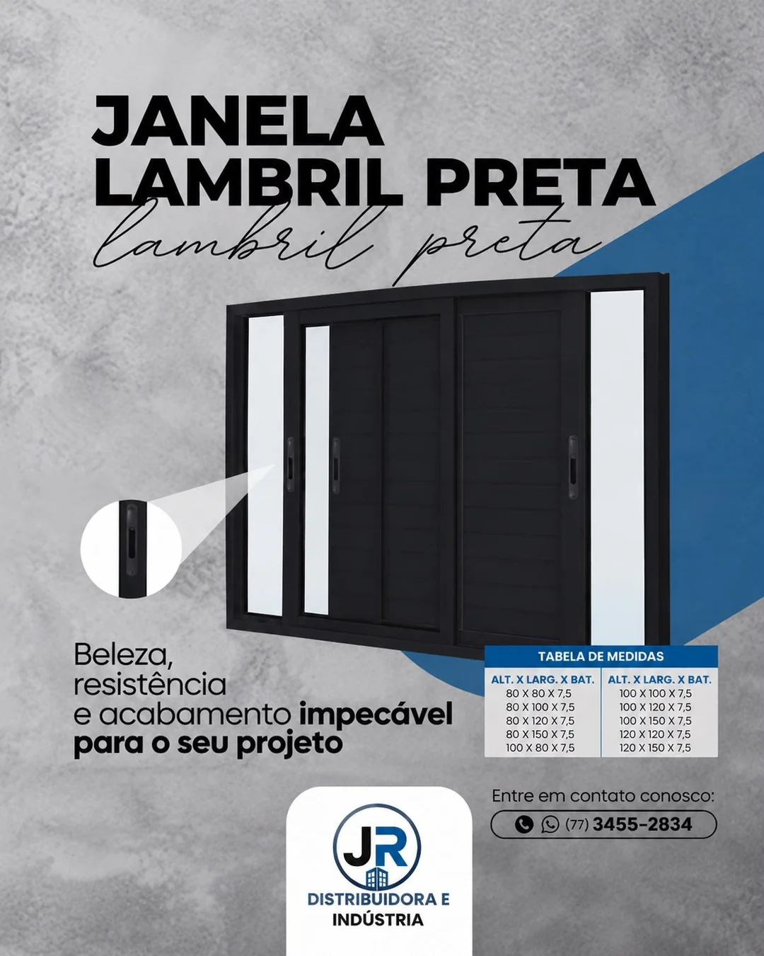 Janela lambril preta